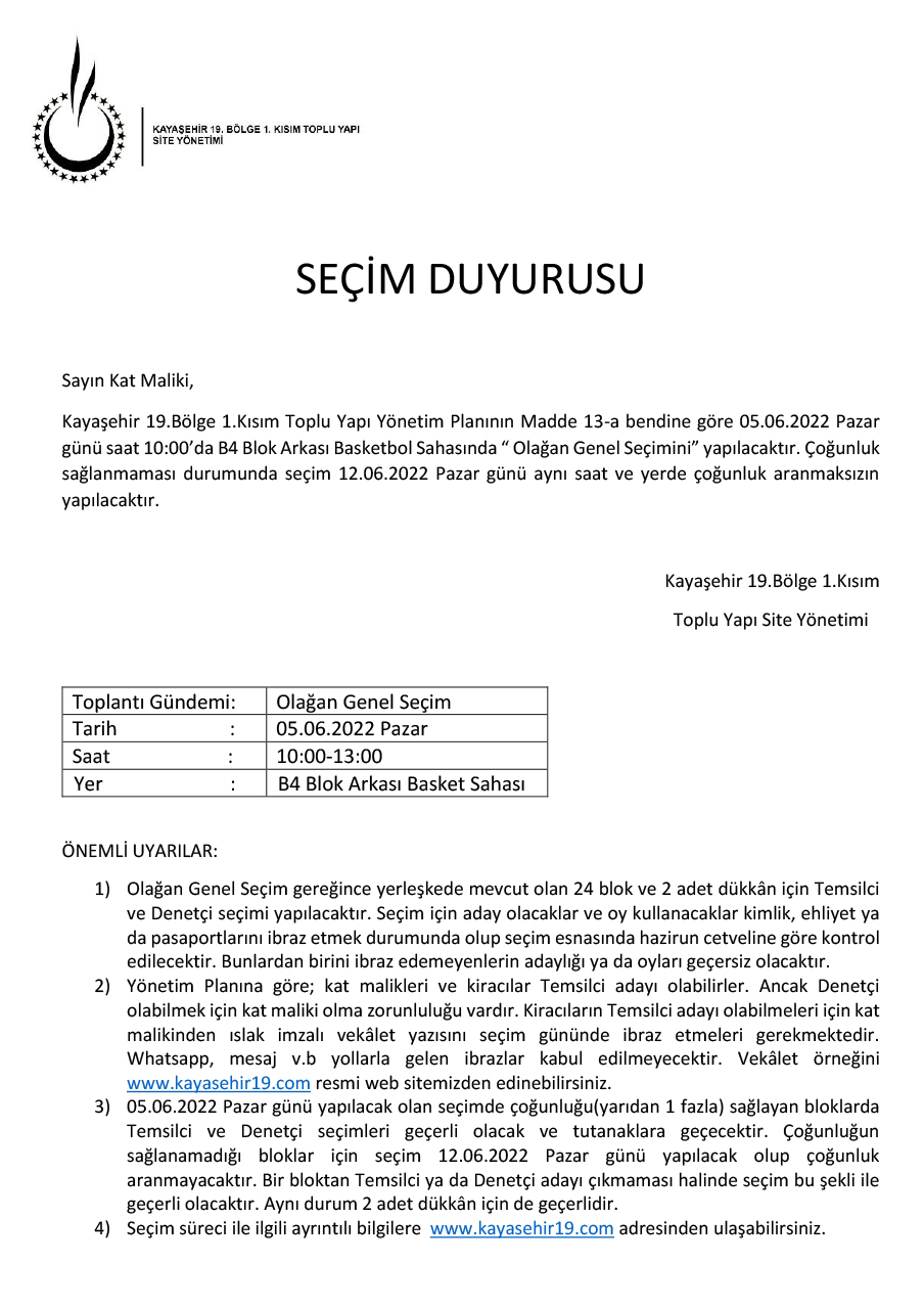 Seçim Duyurusu